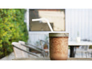 Irish moss drink in a mason jar with straw