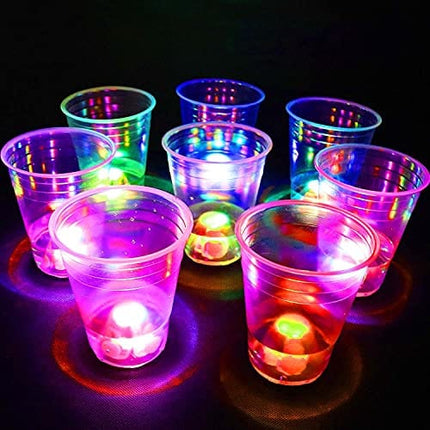 16oz Glowing Party Cups for Indoor Outdoor Party Event Fun, Pack with Flashing color Bright Glow-In-The-Dark Colors for House Parties Birthdays Concerts Weddings BBQ Beach DJ Holidays