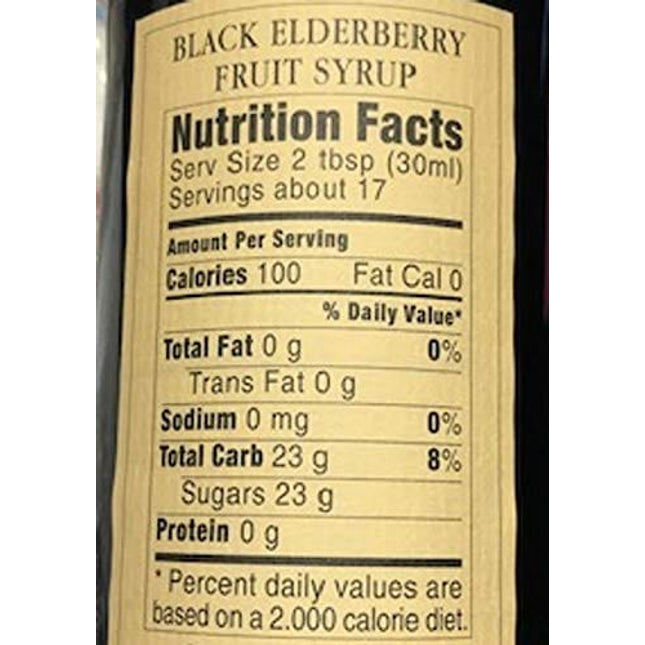 D'arbo Black Elderberry Fruit Syrup - 16.9 Ounce Bottle