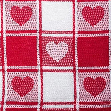 DII CAMZ36338 Valentine's Day 100% Cotton Napkin Set, Machine Washable, Checkered Heart, 6 Piece