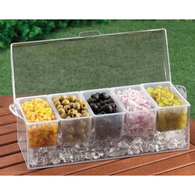 Jumbl Chilled Condiment Server with 5 Removable Containers.