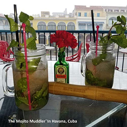 Mojito Muddler 11" Professional Grade Bamboo - Won’t Shred or Taint Like Other Cheap Muddlers (Bartenders Love It!) 100% Food Grade Materials