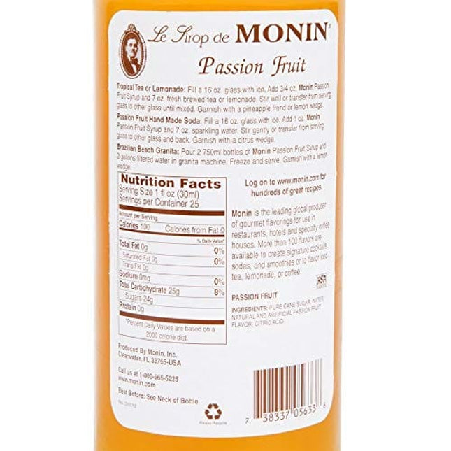 Monin Passion Fruit Syrup 750ml (25.4oz)