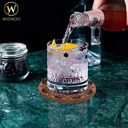 WIDROO 16 Pack Coasters for Drinks Absorbent – Cork Coasters with Holder – Housewarming Gifts for New Home Present for Friends, Living Room Decor, Party – Reusable Saucers for Drink, Glass, Cups, Mugs