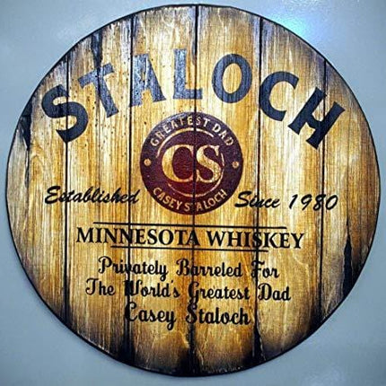 Personalized Gifts for Dad, Wall Decor Sign Inspired by Old Whiskey and Beer Barrels, Handmade Artwork on Distressed Wood, Gifts for Men, Man Cave Home Bar Rustic Decor