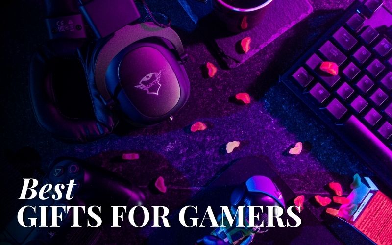 Gaming equipment in neon lighting
