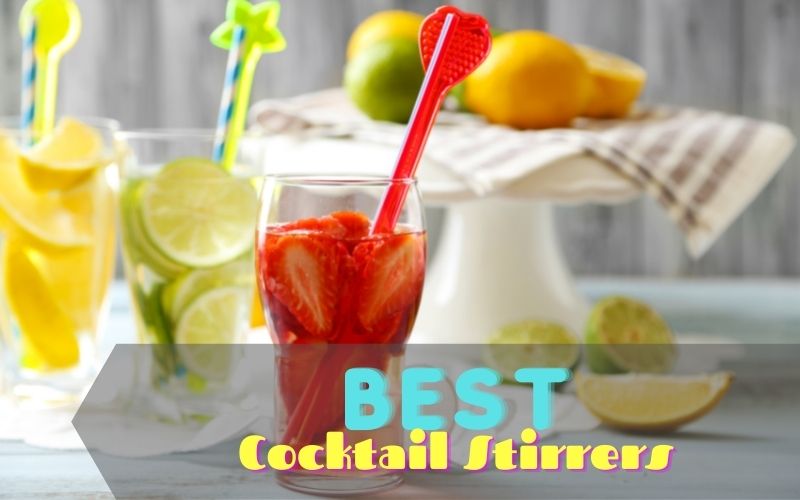 Glasses of Fruit Cocktails with matching swizzle sticks