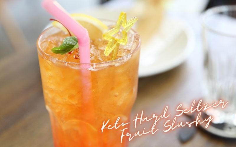 A glass of Keto Hard Seltzer Fruit Slushy