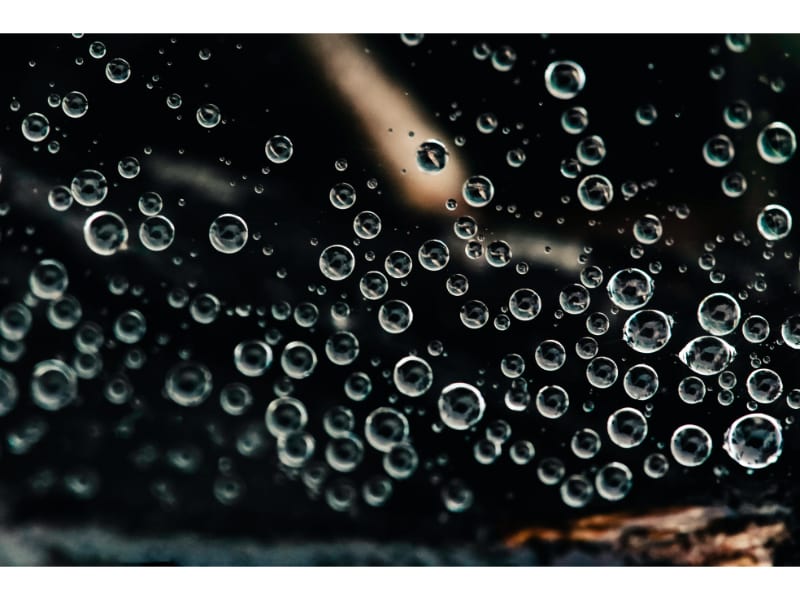 A close-up photo of soda bubbles