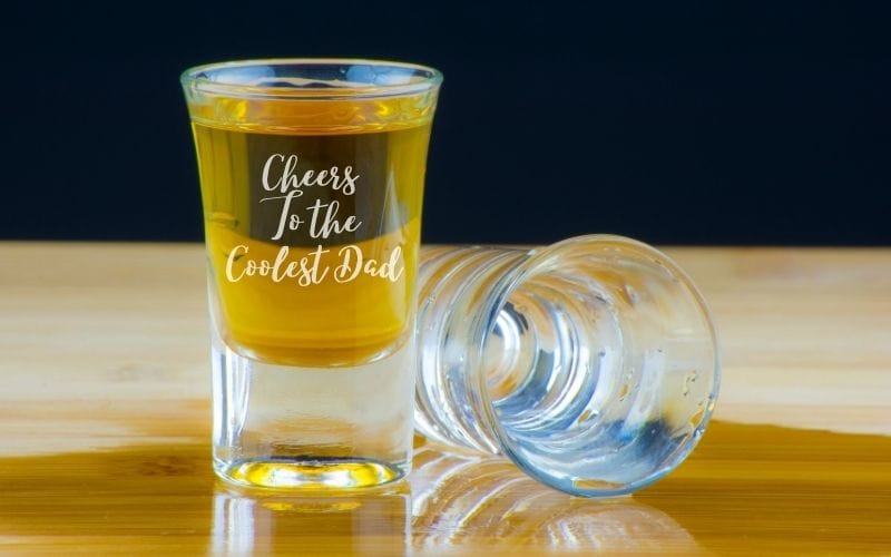 Engraved Shot glasses on a table