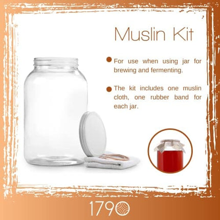 Large Glass Jars with Lid - Wide Mouth 1 Gallon Glass Jar with Lid - Glass Gallon Jar for Kombucha & Sun Tea - Gallon Mason Jars are Large Glass Jars with Lids 1 Gallon for Food Storage - 2 Pack