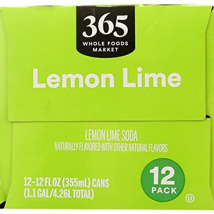 365 by Whole Foods Market, Soda Lemon Lime, 12 Fl Oz, 12 Pack