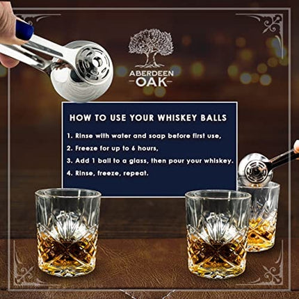 Whiskey Stones Set of 4 - Whiskey Rocks Chilling Stones, Stainless-Steel Whiskey Stone Ice Cubes and Balls, Chilling Rocks, Whiskey Stones Large, Bourbon Stones Bar Accessories