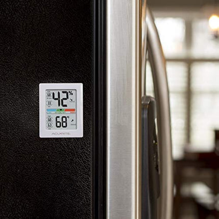 AcuRite Digital Hygrometer with Indoor Monitor and Comfort Scale (01083M) Room Thermometer Gauge with Temperature Humidity, 3 x 2.5 Inches, White