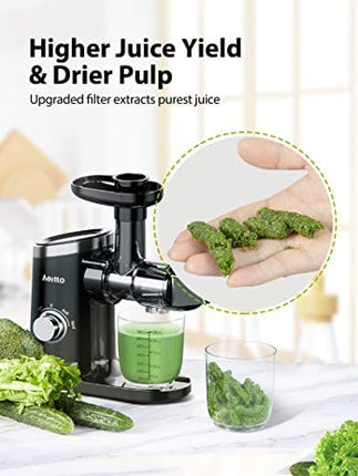 Slow Juicer,Aeitto Celery Juicer Machines,Masticating Juicer,Cold Press Juicer, Juice Extractor with 2-Speed Modes,Reverse Function & Quiet Motor for Vegetables And Fruits,Easy to Clean with Brush