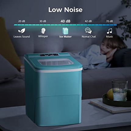 AGLUCKY Portable Countertop Ice Maker,9 Cubes Ready in 6-8 Minutes,Comact Ice Maker Machine with Scoop and Basket