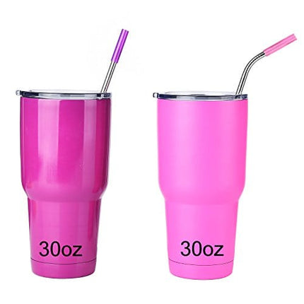 ALINK 8-Pack Stainless Steel Straws, 10.5” Long Reusable Replacement Metal Straws for 20 30 OZ Yeti Tumbler, RTIC, Tervis, Mason Jar, With 8 Silicone Tips, 2 Cleaning Brush and 1 Carrying Case