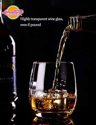 Amallino Whiskey Glasses - Old Fashioned Glass 12oz Set of 2