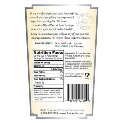 Amoretti Premium Syrup, Peppermint, 25.4 Ounce