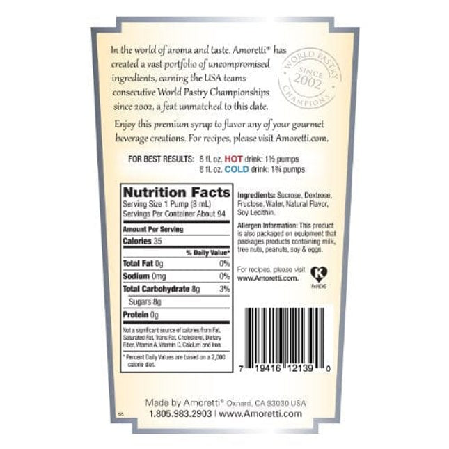 Amoretti Premium Syrup, Peppermint, 25.4 Ounce