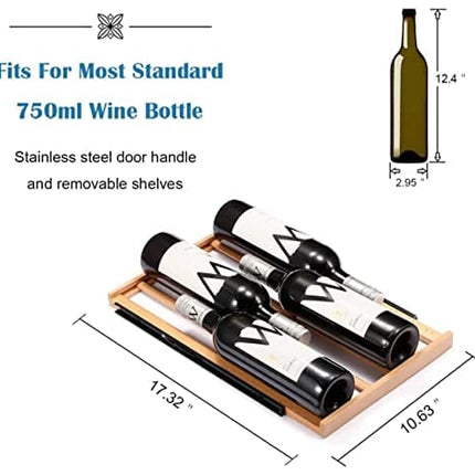 Antarctic Star 15" Wine Cooler Under Counter Beverage Refrigerator Beer Mini Fridge 28 Bottles Dual Zone Built-in Freestanding Stainless Steel Double-Layer Tempered Digital Temperature Memory Function Glass Door