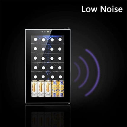 Antarctic Star 24 Bottle Wine Cooler/Cabinet Beverage Refrigerator Small Mini Wine Cellar Beer Soda Clear Glass Door Counter Top Bar Fridge Quiet Operation Compressor Adjust Temperature Freestanding