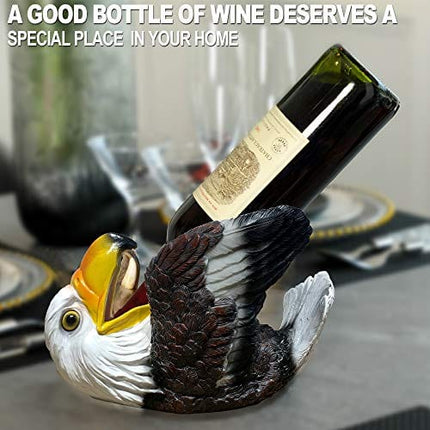 ARAIDECOR Playful Eagle Wine Rack Wine Holder Sculpture Home Decor or Restaurant Setting Statue