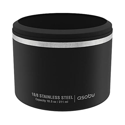 asobu Whiskey Glass with Insulated Stainless Steel Sleeve, 10.5 ounces (Black)
