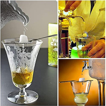 Absinthe Spoon Stainless Steel Absinthe Fountain Accessory Absinthe Dripper for Absinthe Glasses Sugar Cube Silver