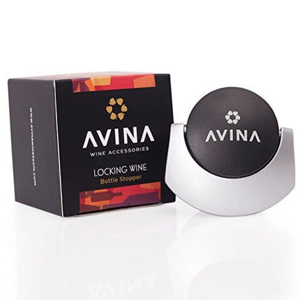 AVINA Wine Accessories Stopper - No More Spills Resealable Bottle Cap Seals Open Wine for Safe Sideways Storage – Ideal Stocking Filler or Christmas Gift for Wine Lovers