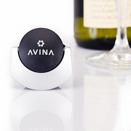 AVINA Wine Accessories Stopper - No More Spills Resealable Bottle Cap Seals Open Wine for Safe Sideways Storage – Ideal Stocking Filler or Christmas Gift for Wine Lovers