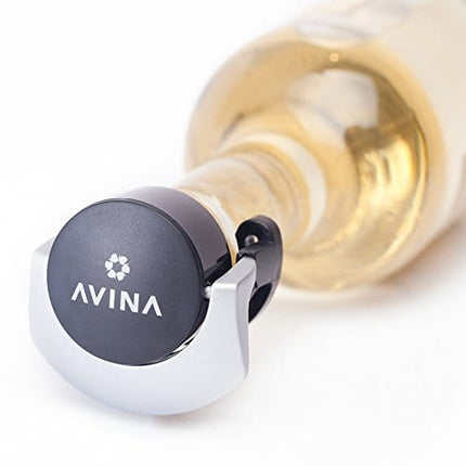 AVINA Wine Accessories Stopper - No More Spills Resealable Bottle Cap Seals Open Wine for Safe Sideways Storage – Ideal Stocking Filler or Christmas Gift for Wine Lovers