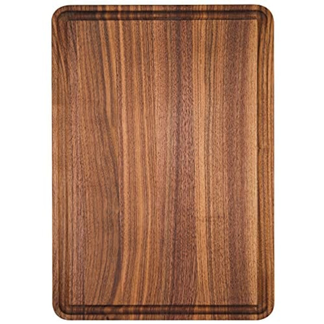 AZRHOM Small Maple Wood Cutting Board for Kitchen Cheese Charcuterie Board (Gift Box Included) Multipurpose Reversible Butcher Block, Handles and Juice Groove 12x8