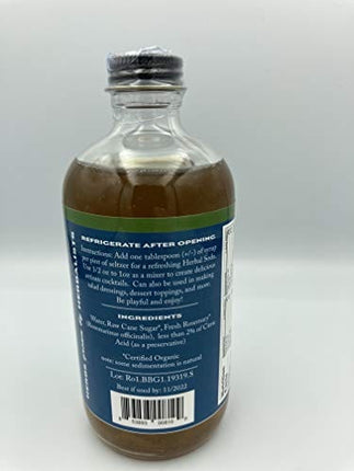 Barefoot Botanicals Rosemary Certified Organic Botanical Simple Syrup