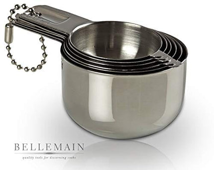 Bellemain One Piece Stainless Steel Measuring Cups - Nesting Measuring Cups for Kitchen, Bakers Measuring Cups, Dry Measuring Cups - Ml & Oz Measuring Cup for Liquid, Metal Measuring Cup Set of 6