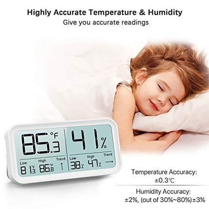 BFOUR Hygrometer Indoor Thermometer, Hygrometer Humidity Gauge Room Thermometer Digital Hygrometer Indoor Temperature Humidity Monitor High-Precision Digital Sensor(HD Large Display)