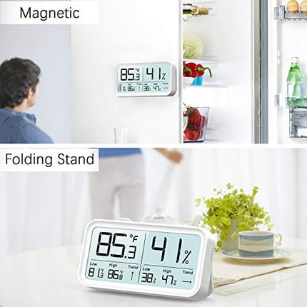 BFOUR Hygrometer Indoor Thermometer, Hygrometer Humidity Gauge Room Thermometer Digital Hygrometer Indoor Temperature Humidity Monitor High-Precision Digital Sensor(HD Large Display)