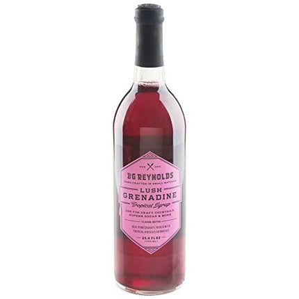 BG Reynolds Natural Tiki Cocktail Cane Syrup, Lush Grenadine, 750 ml, Packaging May Vary