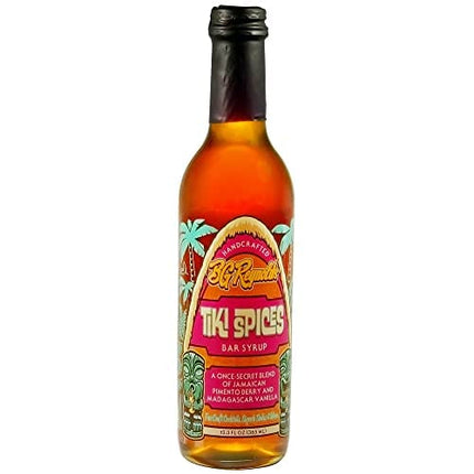 BG Reynolds Natural Tiki Cocktail Cane Syrup, Tiki Spices, 375 ml, No Preservatives