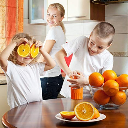 Hand Juicer Citrus Orange Squeezer Manual Lid Rotation Press Reamer for Lemon Lime Grapefruit with Strainer and Container, 2 Cups