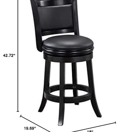 Boraam Augusta Counter Height Swivel Stool, 24-Inch, Black