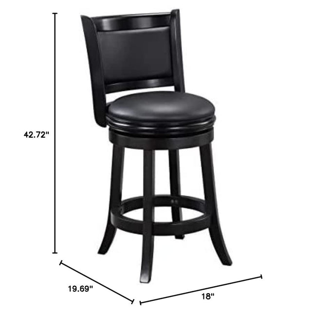 Boraam Augusta Counter Height Swivel Stool, 24-Inch, Black