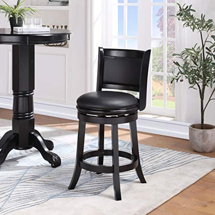 Boraam Augusta Counter Height Swivel Stool, 24-Inch, Black