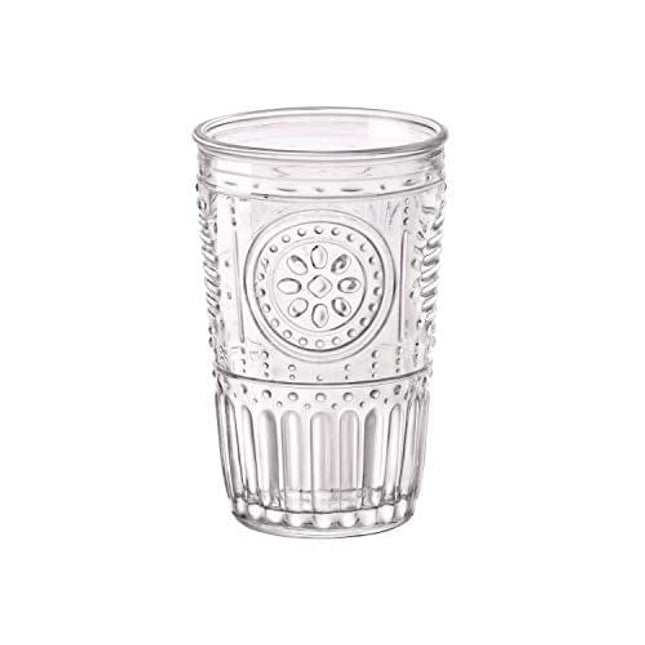 Bormioli Rocco Romantic Water Glass [Set Of 4] | 10.25 oz Premium Glass Set For Refreshments, Soda & Beverages | Italian Quality Glassware, Perfect For Dinner Parties, Bars & Restaurants
