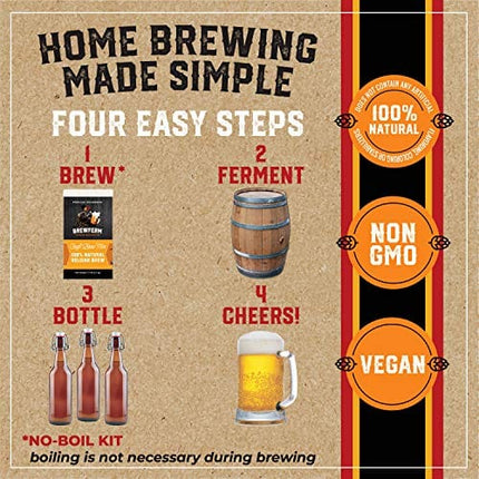 Brewferm Buckrider Belgian Homebrewing Premium Deluxe Brew Kit - Sacred Saison Premium Deluxe Craft Brew Mix - No Boil - Makes 15 Liters/ 4 gallons
