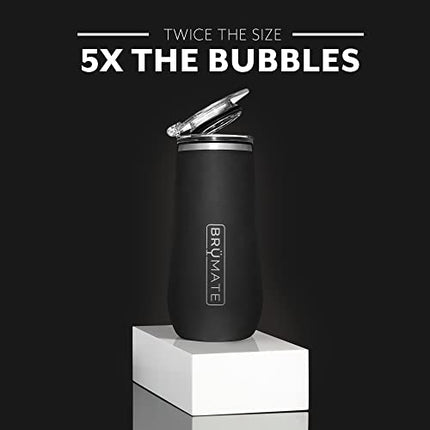 BrüMate 12oz Insulated Champagne Flute With Flip-Top Lid - Made With Vacuum Insulated Stainless Steel (Carrara)