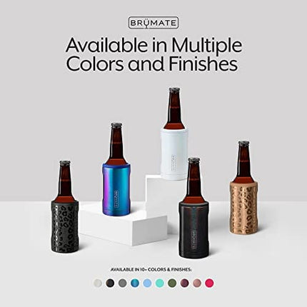 BrüMate Hopsulator Bott'l Insulated Bottle Cooler for Standard 12oz Glass Bottles | Glass Bottle Coozie Insulated Stainless Steel Drink Holder for Beer and Soda (Matte Navy)