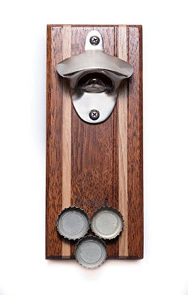 Bruntmor Strong Magnetic Zinc Alloy Wall Mounted Wine Opener & Cap Catcher Can Opener, Rust Resistance Bottle Opener Manual, Bar Accessories, Home Bar Opener For Mini Bar