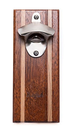 Bruntmor Strong Magnetic Zinc Alloy Wall Mounted Wine Opener & Cap Catcher Can Opener, Rust Resistance Bottle Opener Manual, Bar Accessories, Home Bar Opener For Mini Bar