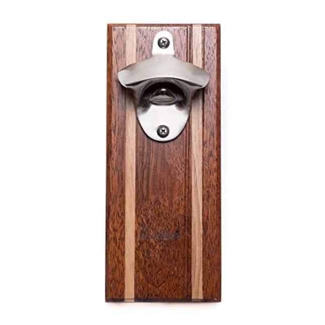 Bruntmor Strong Magnetic Zinc Alloy Wall Mounted Wine Opener & Cap Catcher Can Opener, Rust Resistance Bottle Opener Manual, Bar Accessories, Home Bar Opener For Mini Bar